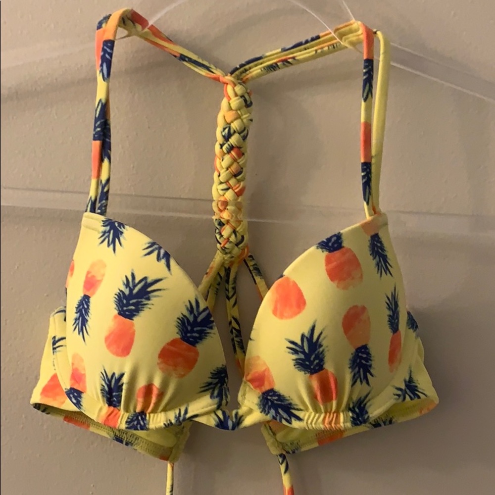 Yellow pineapple Hollister bikini top
